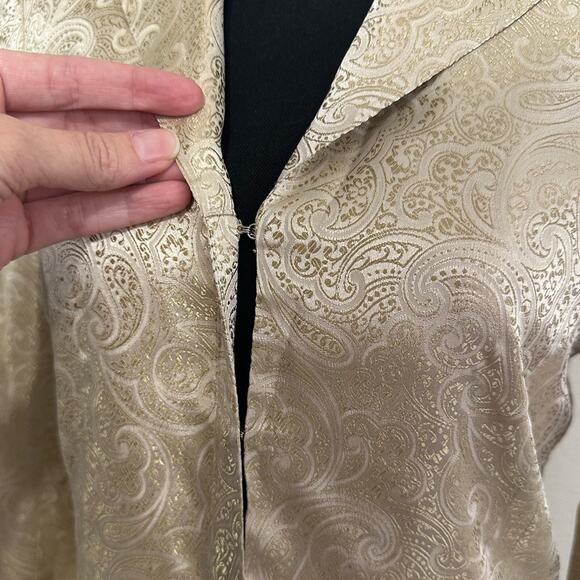 Vintage Gold Paisley Formal Midi Jacket size US 6 Pink Satin lined - Picture 4 of 10